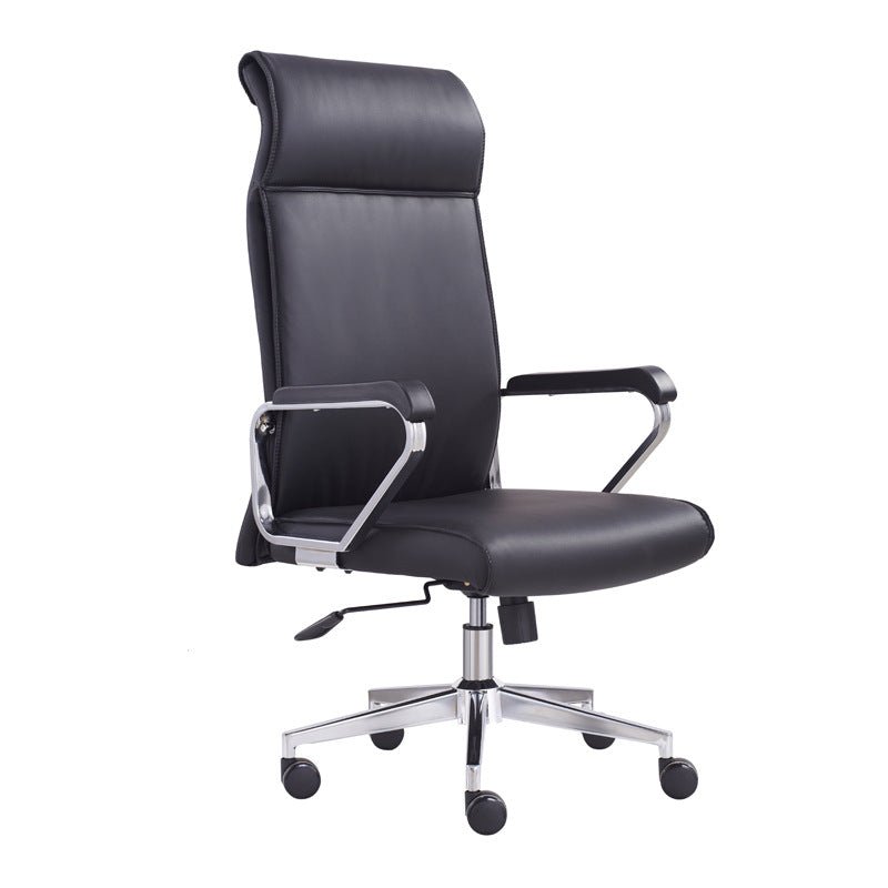 Chaise de bureau Simple ZM-032 en cuir, pivotante avec accoudoirs, dossier 70 cm - IVOIRART.COM