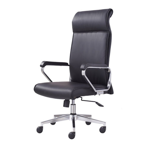 Chaise de bureau Simple ZM-032 en cuir, pivotante avec accoudoirs, dossier 70 cm - IVOIRART.COM