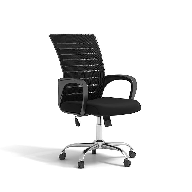 Chaise de bureau Simple ZM-032 en cuir, pivotante avec accoudoirs, dossier 70 cm - IVOIRART.COM