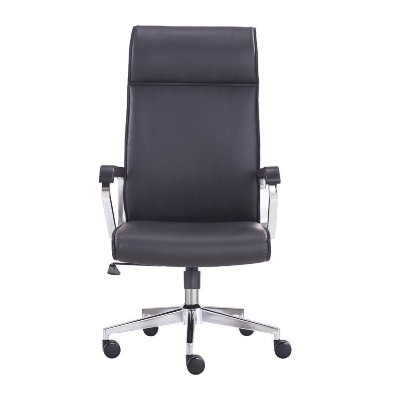 Chaise de bureau Simple ZM-032 en cuir, pivotante avec accoudoirs, dossier 70 cm - IVOIRART.COM