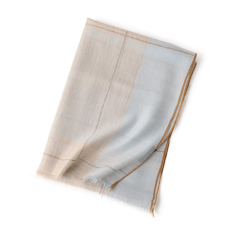 Châle cachemire dégradé printemps et automne — écharpe douce, 175×90 cm plaid - IVOIRART.COM