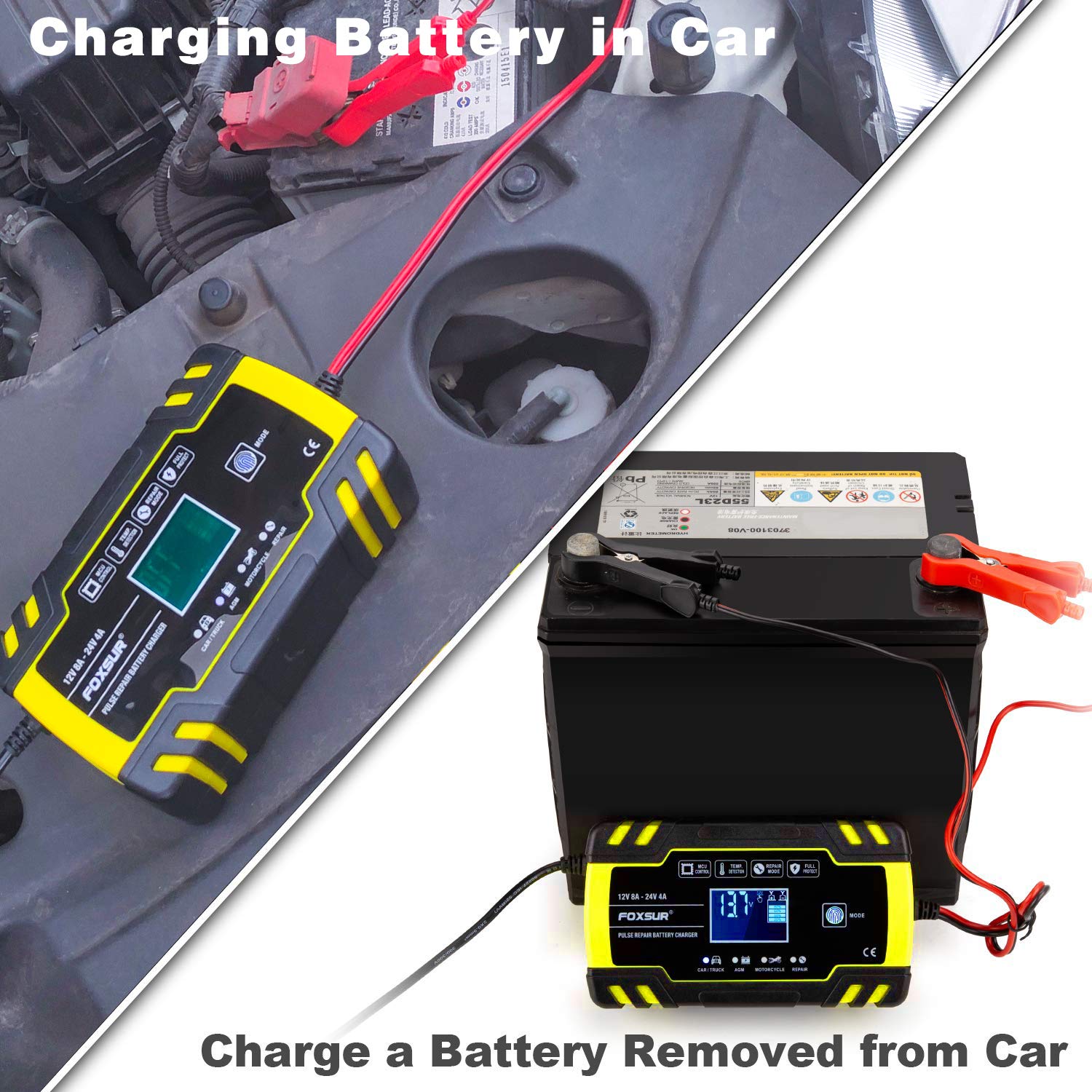 Chargeur de batterie moto automatique à 3 niveaux, compatible calcium, gel, AGM, humide - IVOIRART.COM