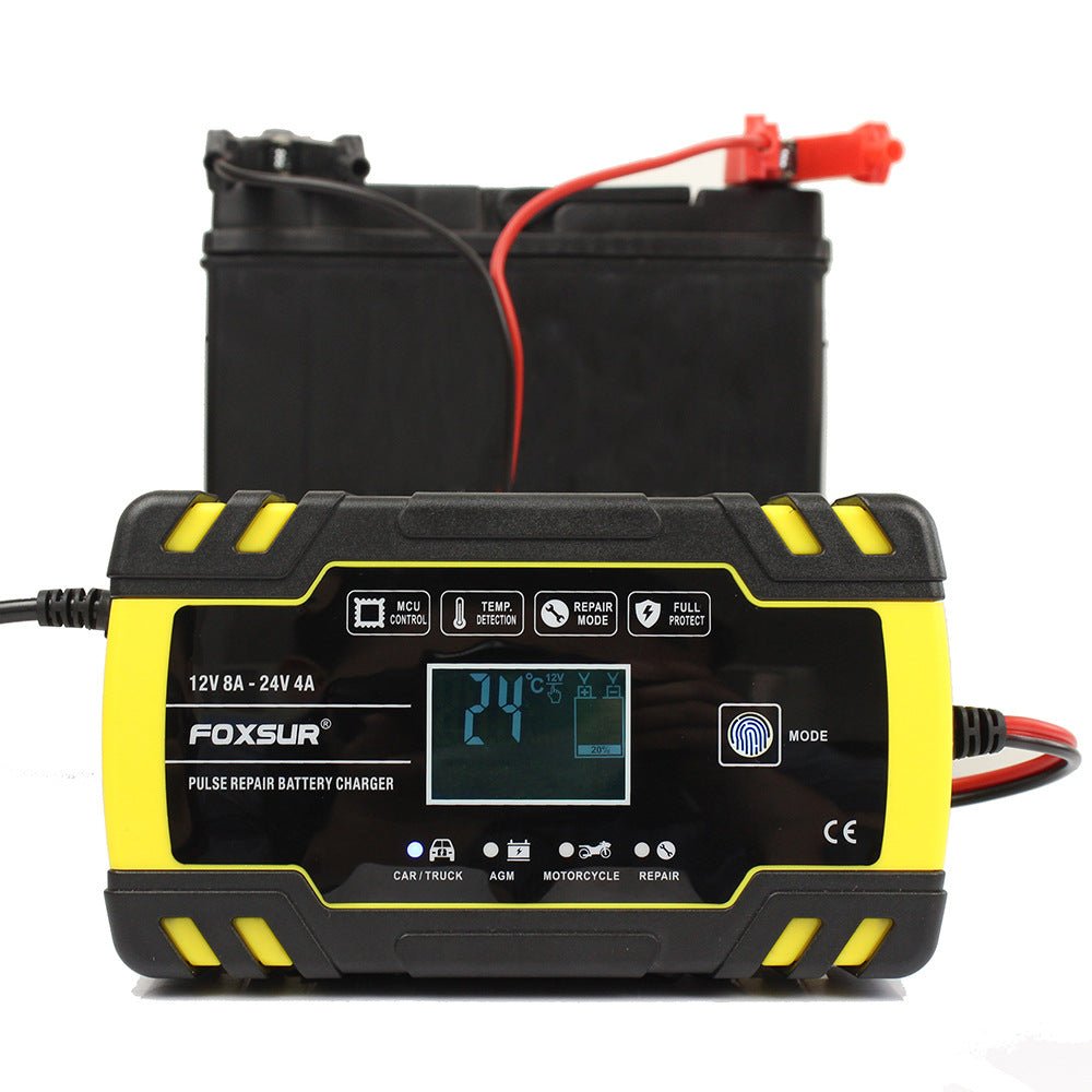 Chargeur de batterie moto automatique à 3 niveaux, compatible calcium, gel, AGM, humide - IVOIRART.COM