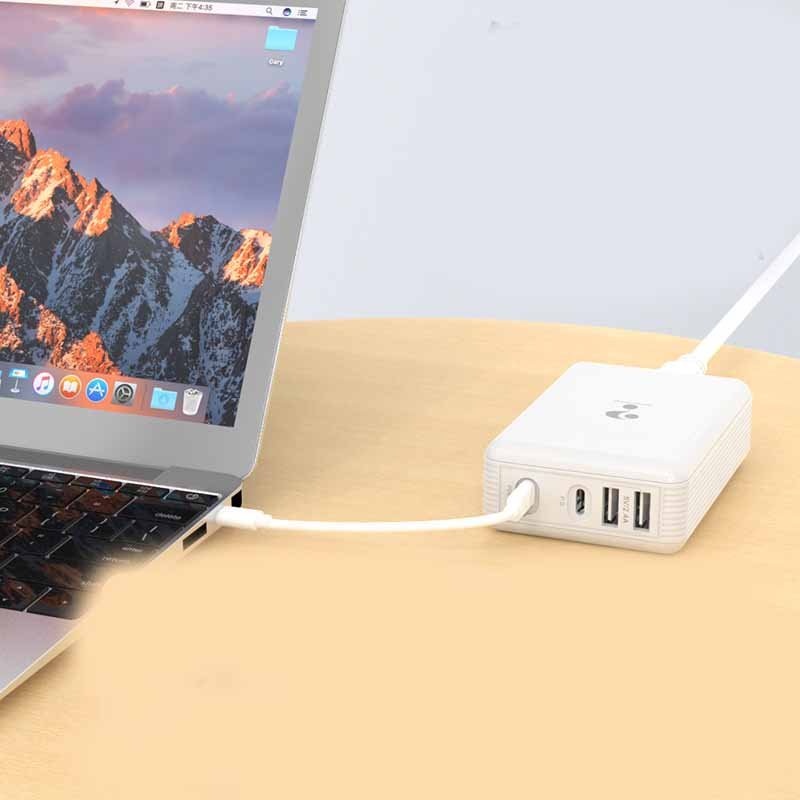Chargeur de téléphone mobile domestique à charge rapide 100W USB blanc PC ABS - IVOIRART.COM