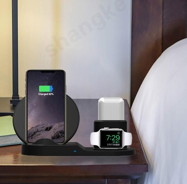 Chargeur sans fil 3-en-1 compatible avec Apple - Recharge rapide polyvalente - IVOIRART.COM