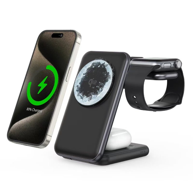 Chargeur Sans Fil 3-en-1 Pliable 25W pour Montres Connectées, Téléphones et Écouteurs - IVOIRART.COM