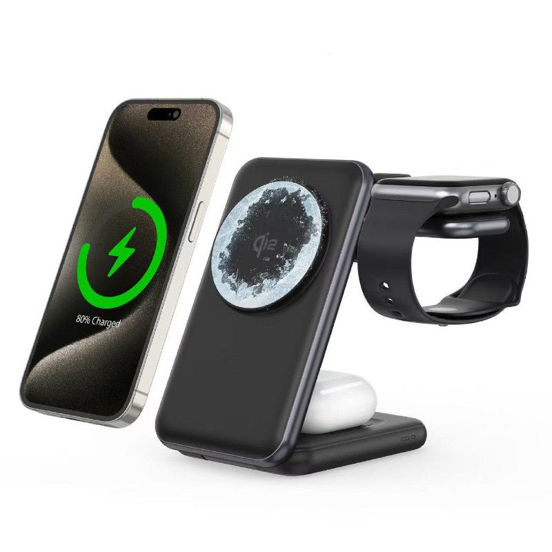 Chargeur Sans Fil 3-en-1 Pliable 25W pour Montres Connectées, Téléphones et Écouteurs - IVOIRART.COM