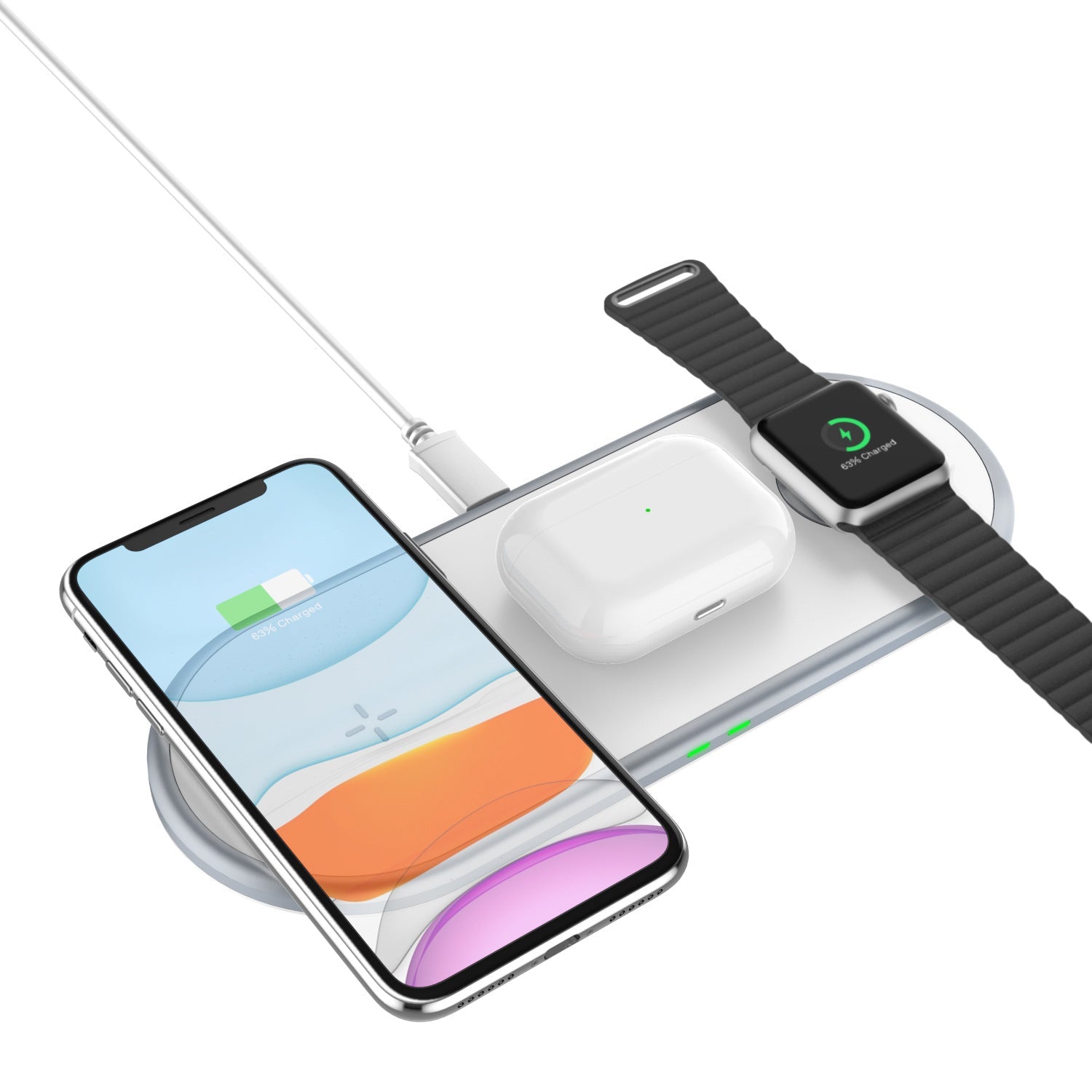 Chargeur sans fil 3 en 1 polyvalent : recharge rapide pour smartphone, Apple Watch et AirPods - IVOIRART.COM