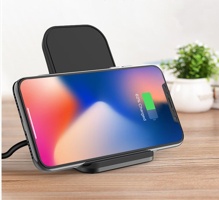 Chargeur sans fil à induction avec charge rapide 15W universel noir argent métal - IVOIRART.COM
