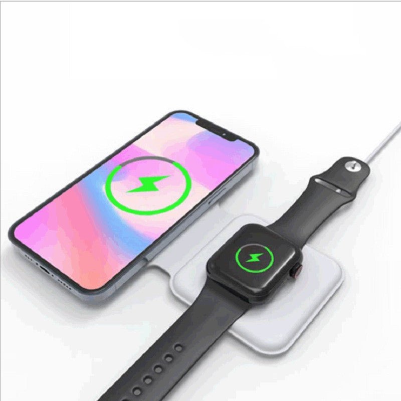 Chargeur sans fil magnétique 2 en 1 15W rapide avec station de charge pliable - IVOIRART.COM