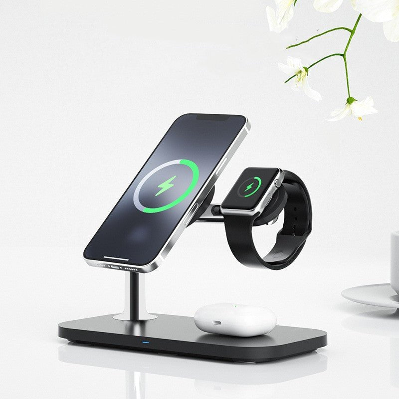 Chargeur sans fil magnétique 3 - en - 1 alliant rapidité et design moderne élégant - IVOIRART.COM