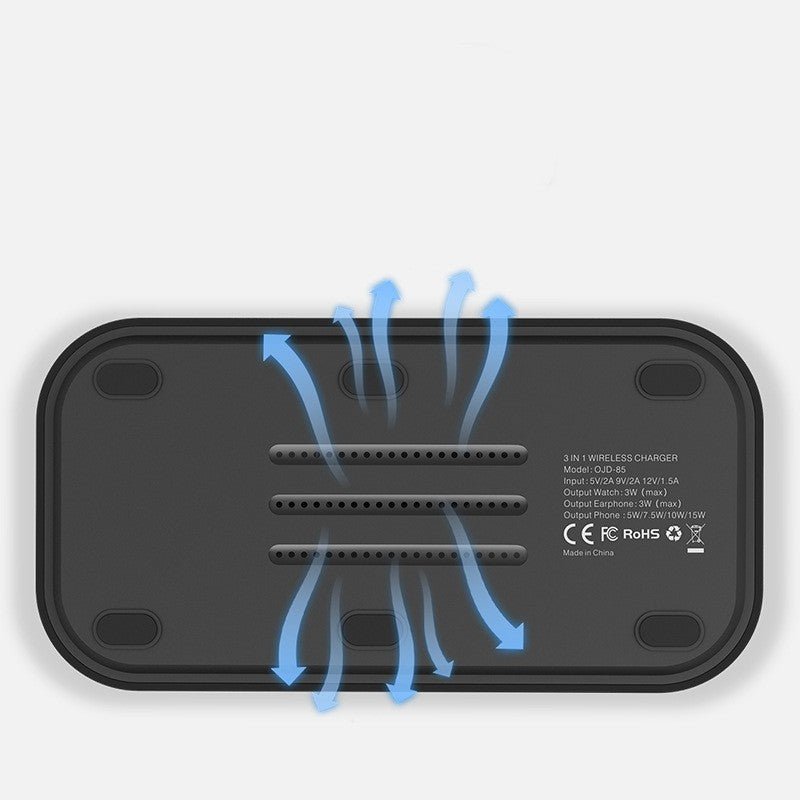 Chargeur sans fil magnétique 3 - en - 1 alliant rapidité et design moderne élégant - IVOIRART.COM