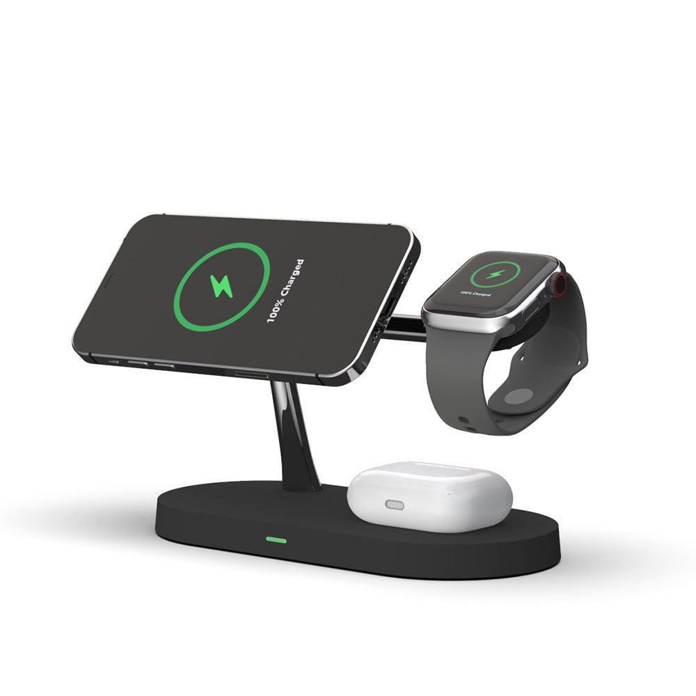 Chargeur sans fil magnétique rapide intelligent 3 - en - 1 avec charge rapide 15W - IVOIRART.COM