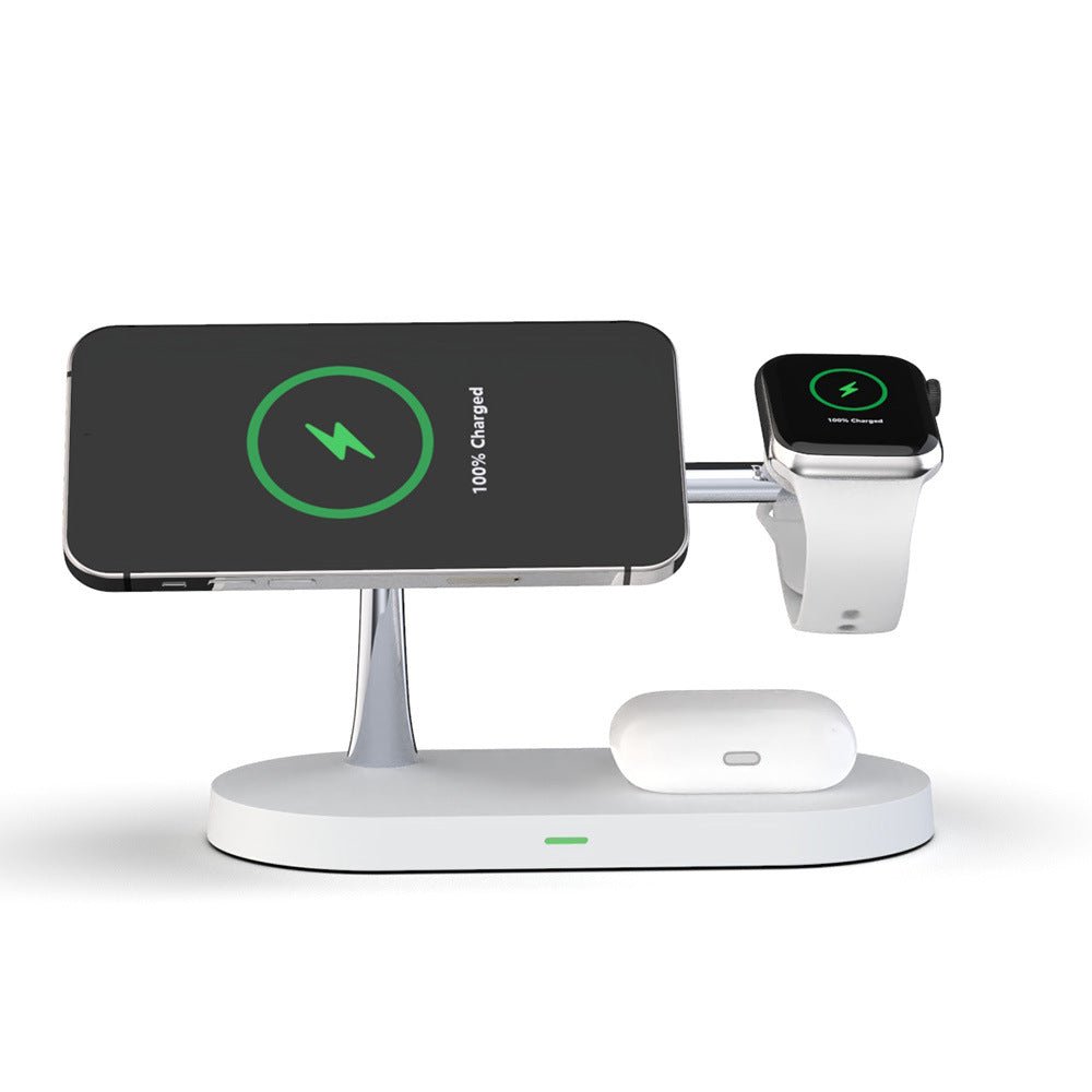 Chargeur sans fil magnétique rapide intelligent 3 - en - 1 avec charge rapide 15W - IVOIRART.COM