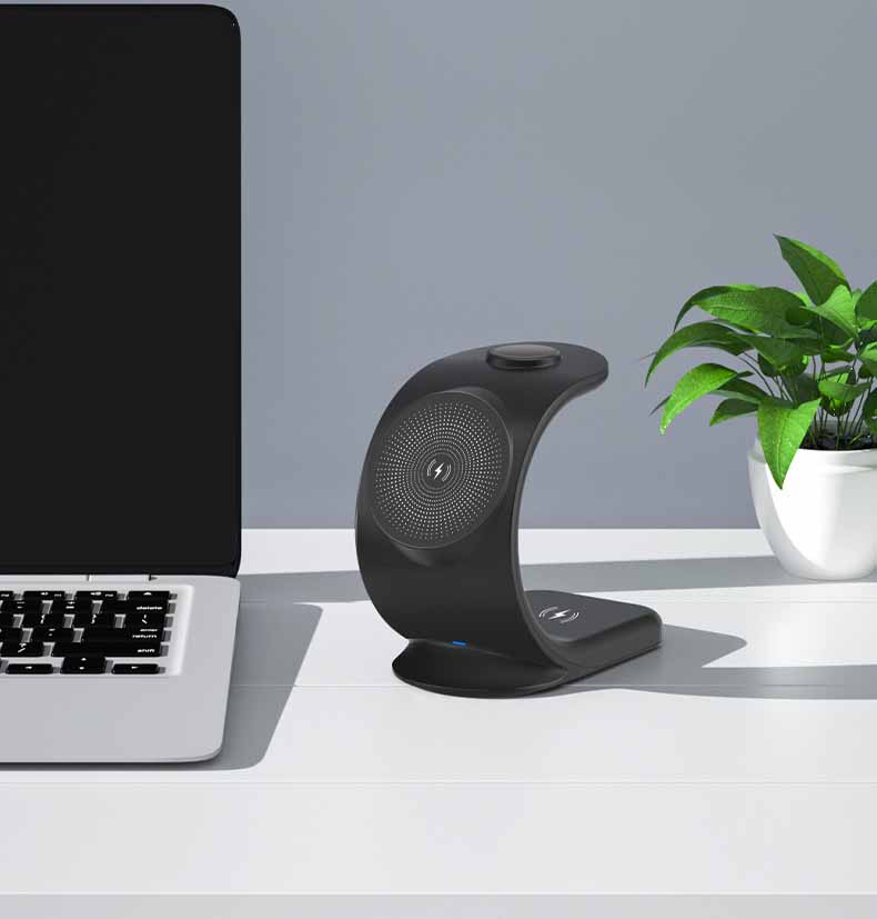 Chargeur Sans Fil Magnétique Vertical Trois-en-un avec Support Ergonomique - IVOIRART.COM