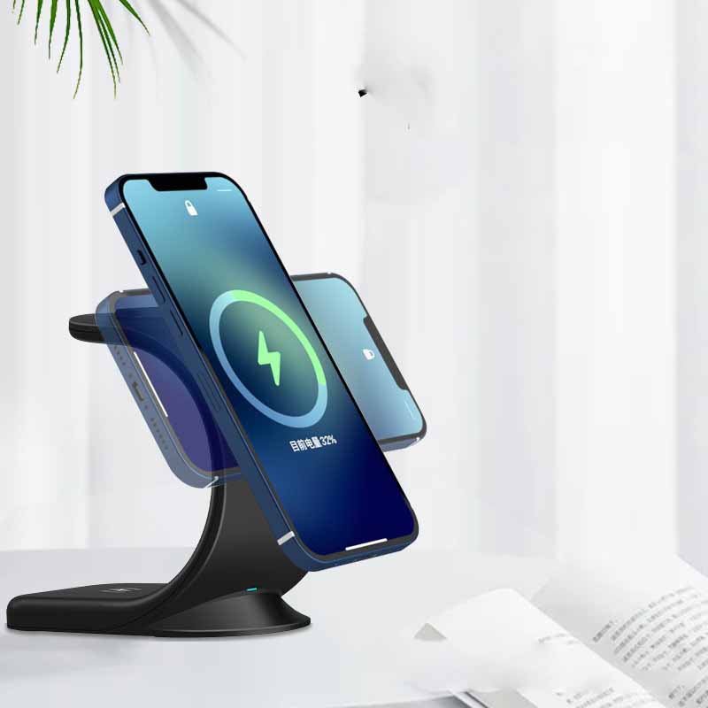 Chargeur Sans Fil Magnétique Vertical Trois-en-un avec Support Ergonomique - IVOIRART.COM