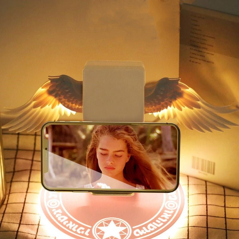 Chargeur sans fil Qi universel avec ailes d'ange LED colorées pour téléphone rapide - IVOIRART.COM