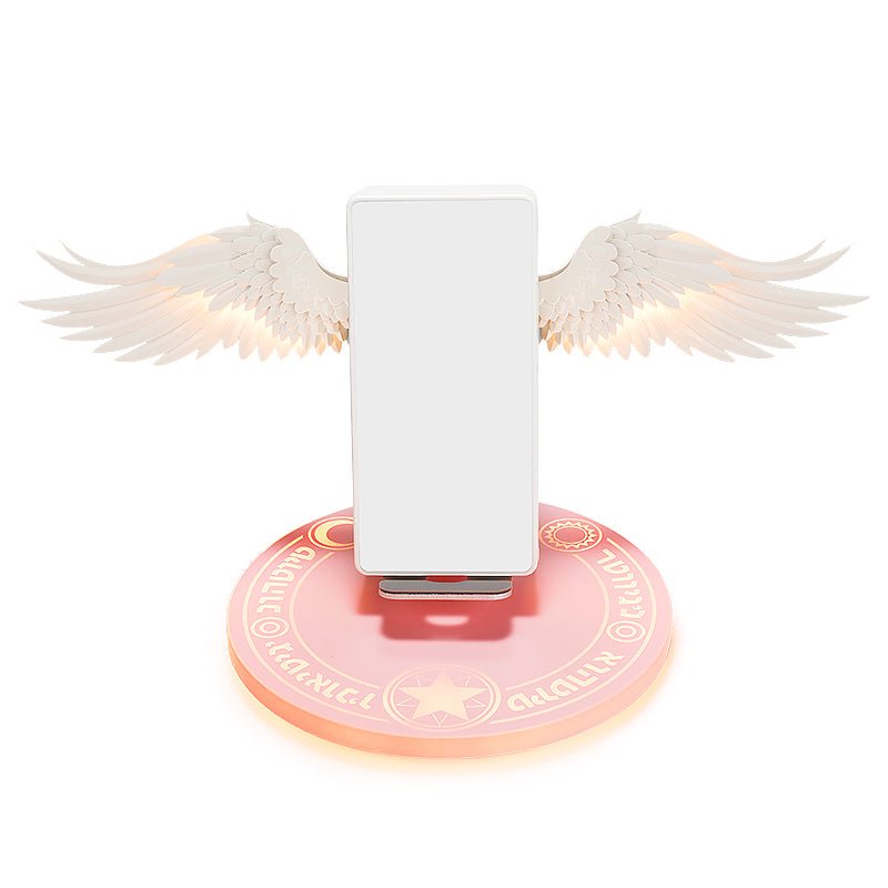 Chargeur sans fil Qi universel avec ailes d'ange LED colorées pour téléphone rapide - IVOIRART.COM
