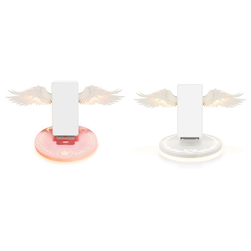 Chargeur sans fil Qi universel avec ailes d'ange LED colorées pour téléphone rapide - IVOIRART.COM