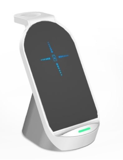 Chargeur sans fil vertical 3-en-1 15W à double bobine, support de bureau rapide - IVOIRART.COM
