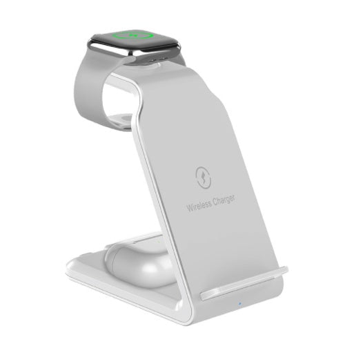 Chargeur sans fil vertical 3-en-1 15W à double bobine, support de bureau rapide - IVOIRART.COM