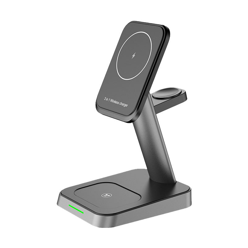 Chargeur sans fil vertical trois-en-un pour téléphone mobile et montre, pratique et élégant - IVOIRART.COM