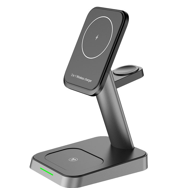 Chargeur sans fil vertical trois-en-un pour téléphone mobile et montre, pratique et élégant - IVOIRART.COM
