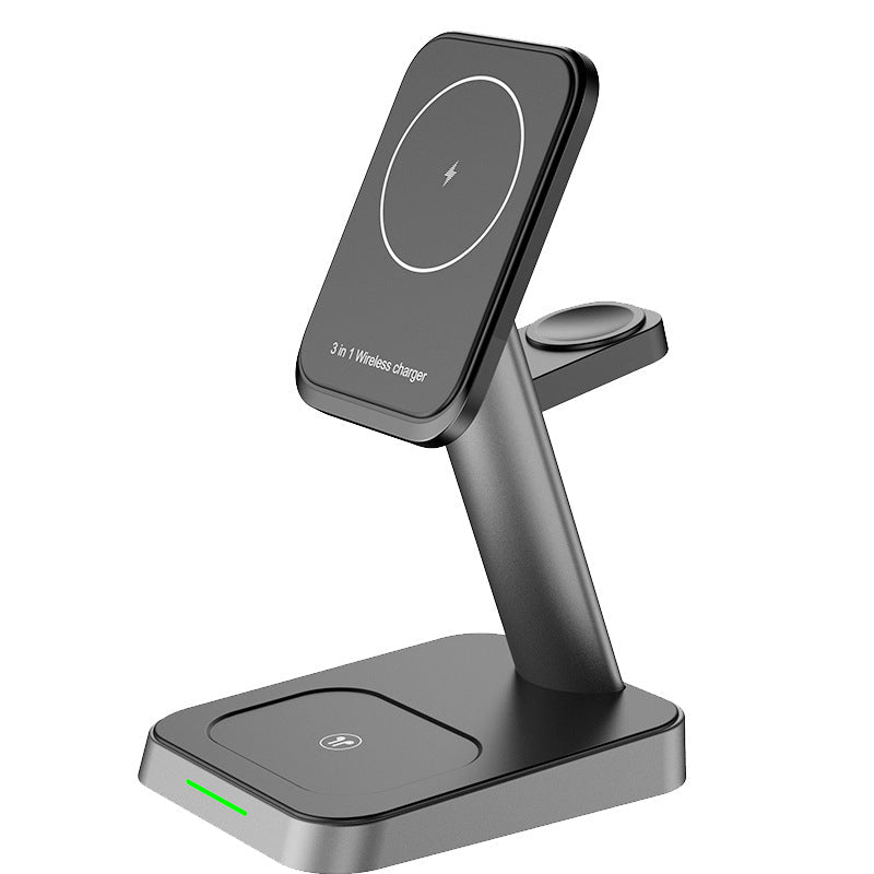 Chargeur sans fil vertical trois-en-un pour téléphone mobile et montre, pratique et élégant - IVOIRART.COM