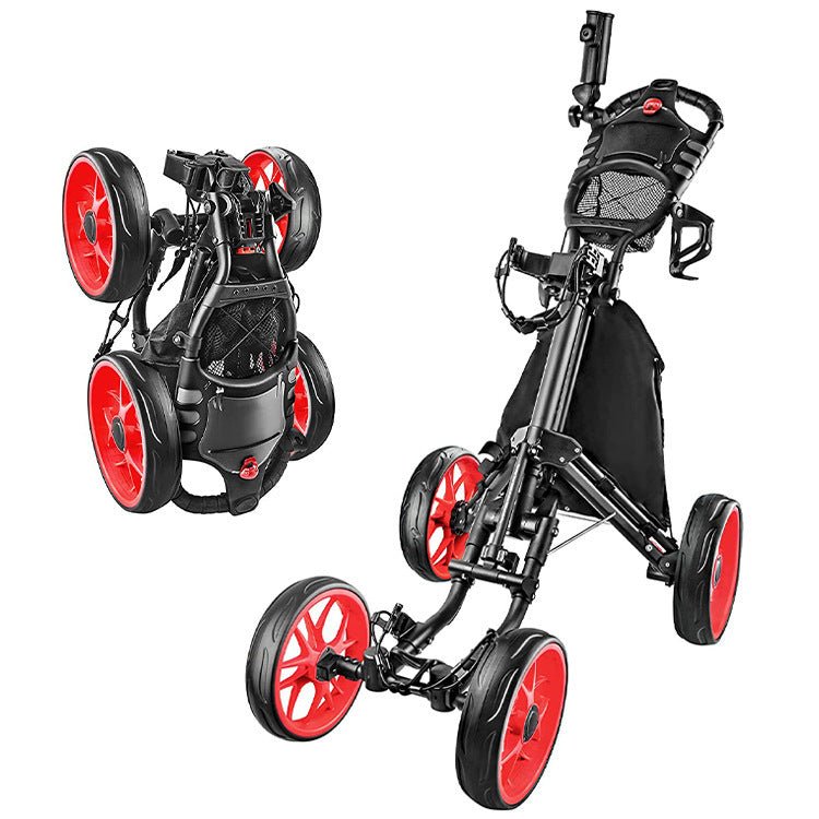 Chariot de golf pliable à 4 roues pour accessoires de golf – pratique et robuste - IVOIRART.COM
