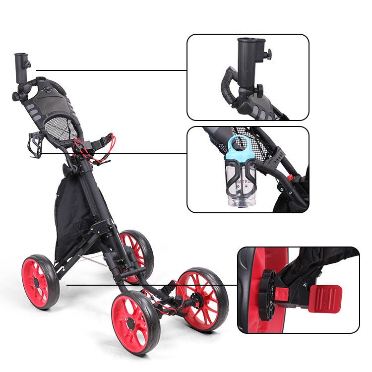 Chariot de golf pliable à 4 roues pour accessoires de golf – pratique et robuste - IVOIRART.COM