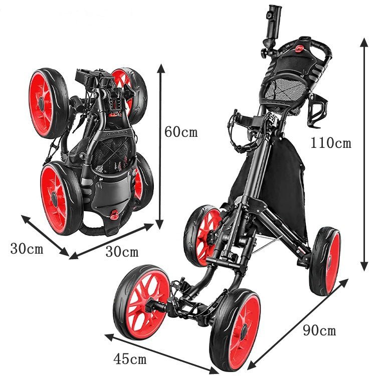 Chariot de golf pliable à 4 roues pour accessoires de golf – pratique et robuste - IVOIRART.COM