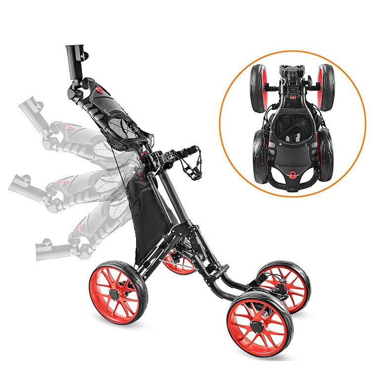 Chariot de golf pliable à 4 roues pour accessoires de golf – pratique et robuste - IVOIRART.COM