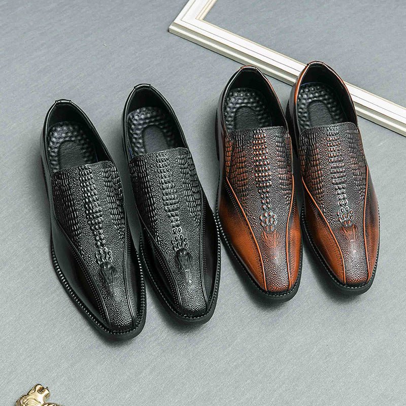 Chaussures à enfiler en cuir tendance rétro britannique pour homme, mocassins élégants - IVOIRART.COM