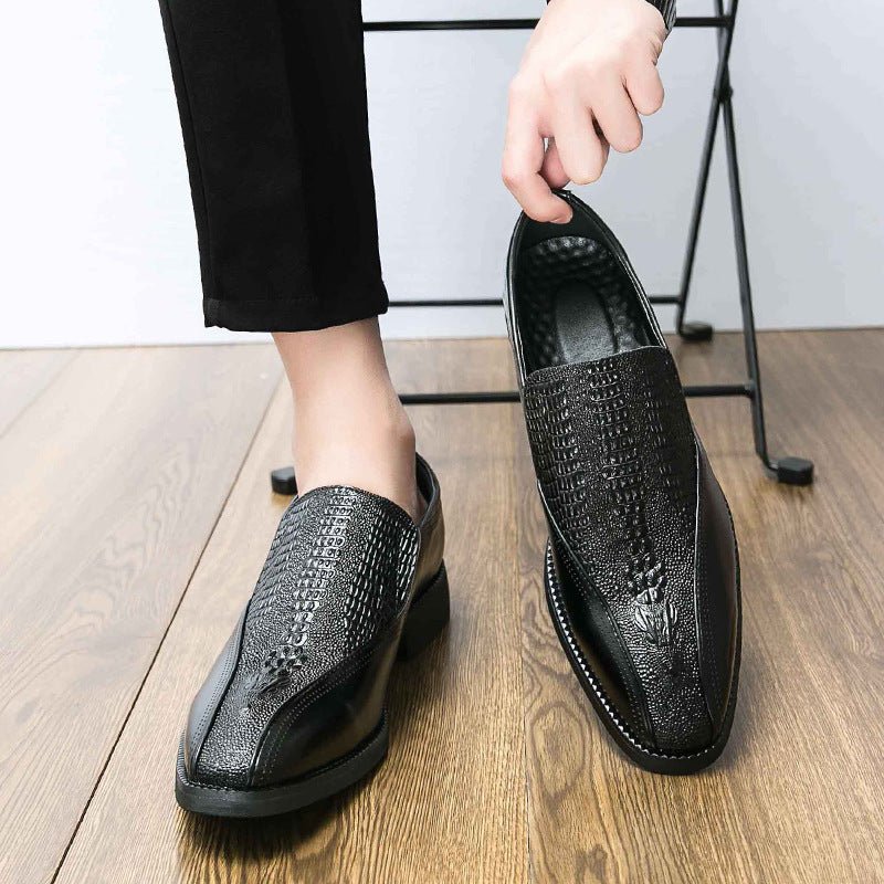 Chaussures à enfiler en cuir tendance rétro britannique pour homme, mocassins élégants - IVOIRART.COM