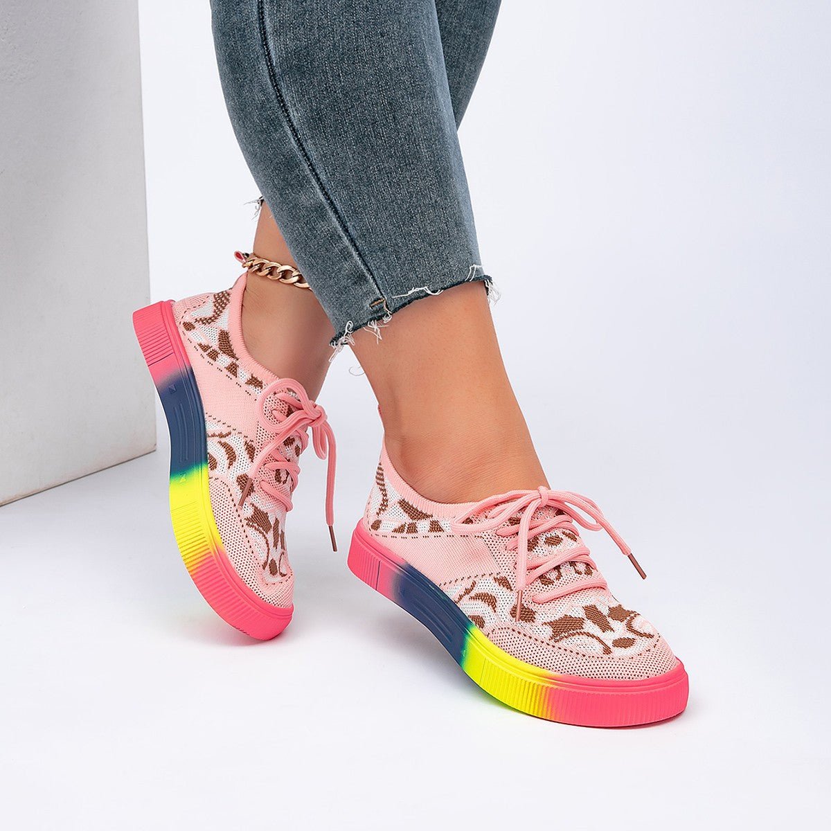 Chaussures à lacets respirantes semelle épaisse grande taille confort élégant - IVOIRART.COM