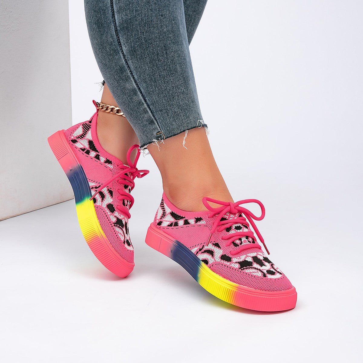 Chaussures à lacets respirantes semelle épaisse grande taille confort élégant - IVOIRART.COM