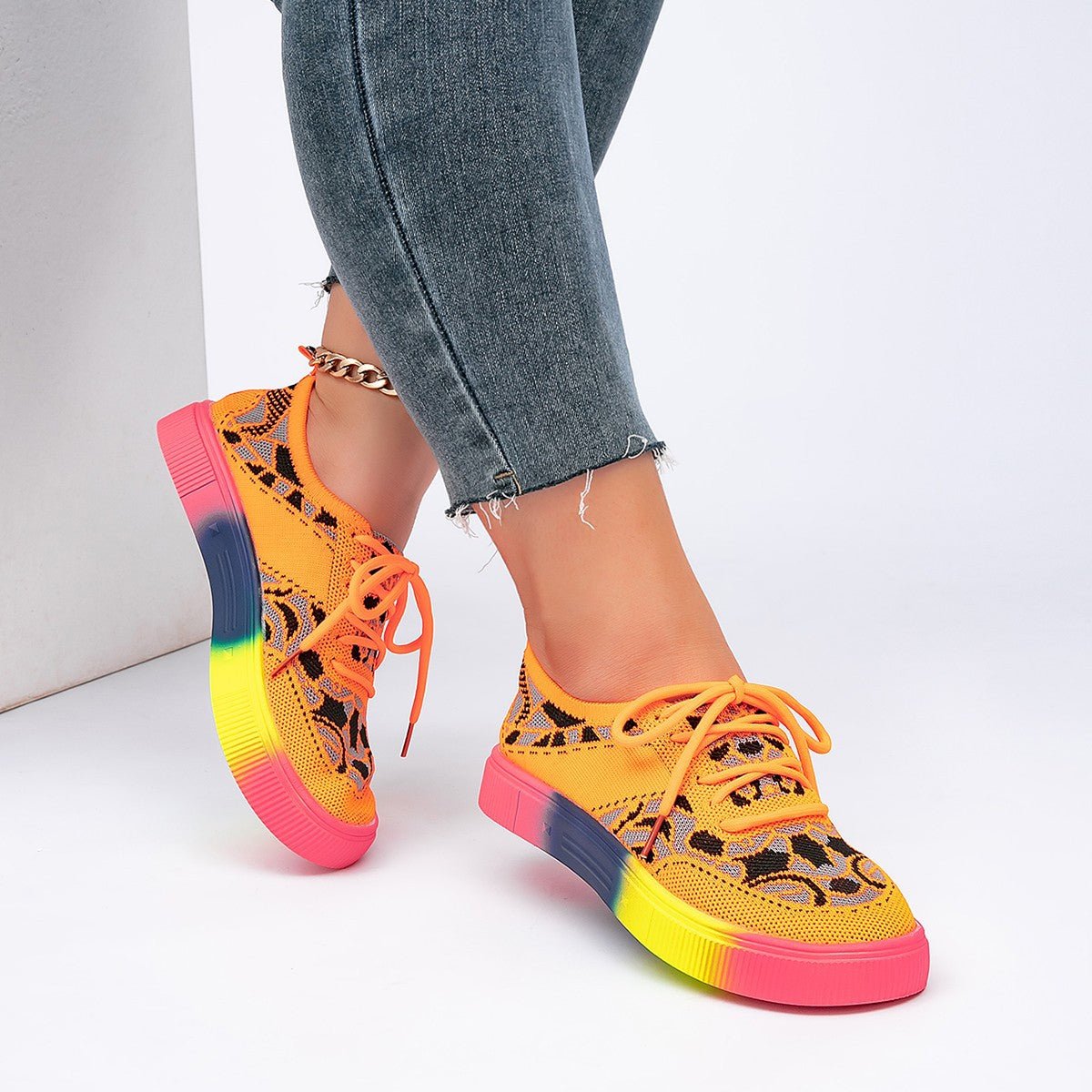 Chaussures à lacets respirantes semelle épaisse grande taille confort élégant - IVOIRART.COM