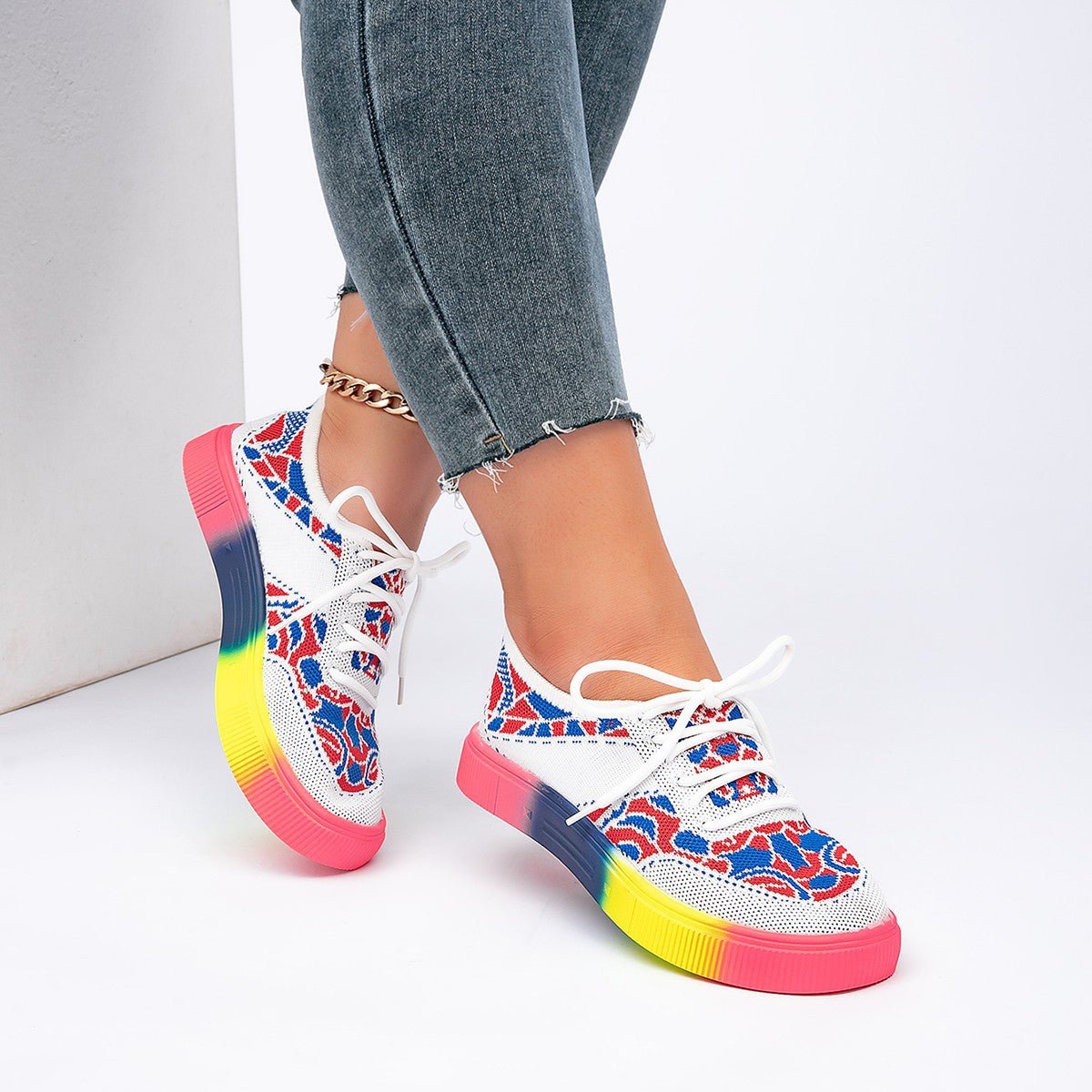 Chaussures à lacets respirantes semelle épaisse grande taille confort élégant - IVOIRART.COM