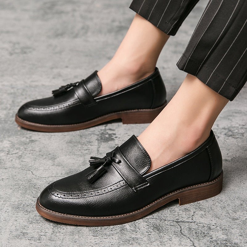 Chaussures à pampilles coiffeur hommes cuir semelle cuir British casual élégants - IVOIRART.COM
