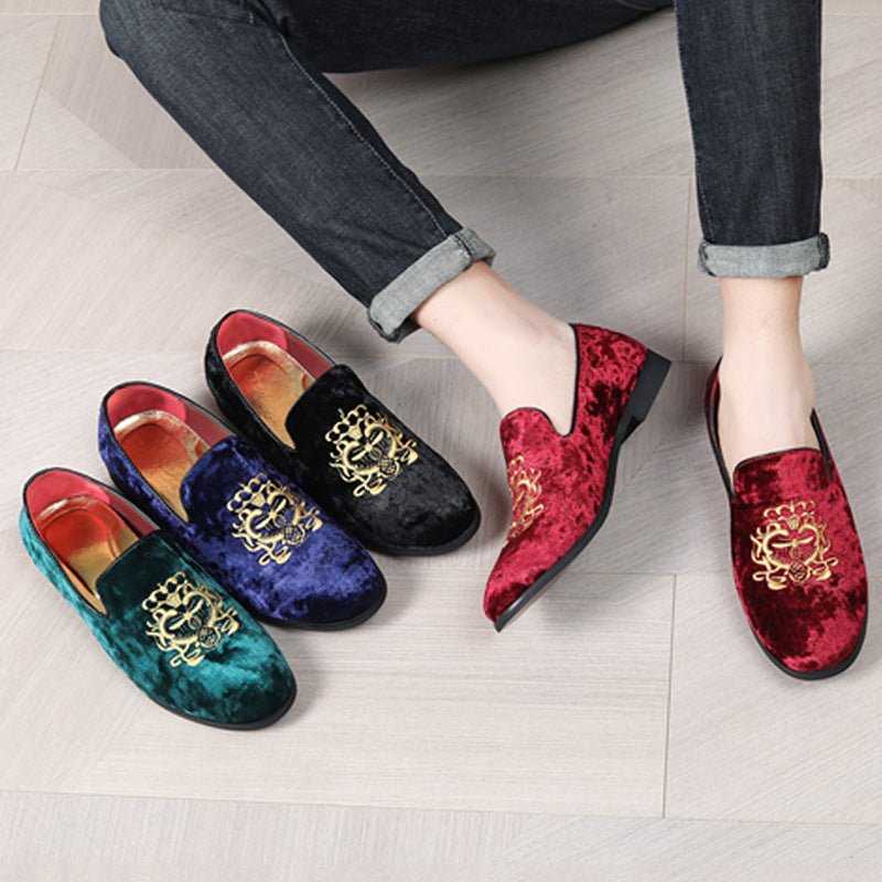 Chaussures brodées pour homme, mocassins slip - on, style estival décontracté - IVOIRART.COM