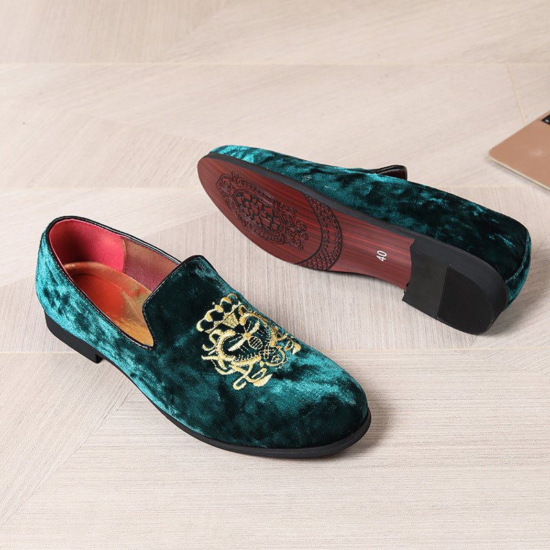 Chaussures brodées pour homme, mocassins slip - on, style estival décontracté - IVOIRART.COM