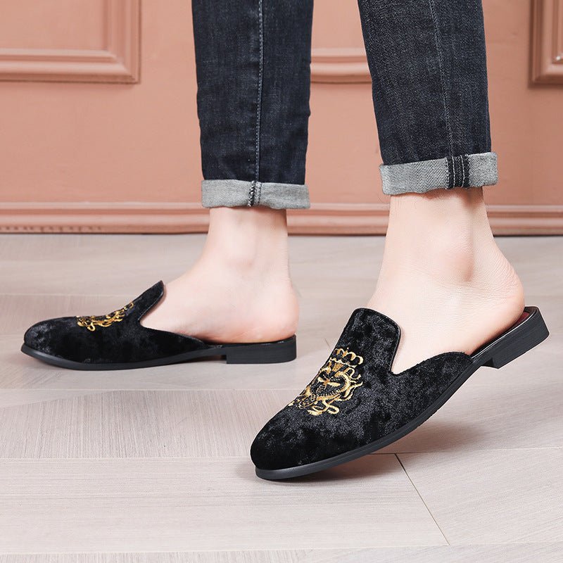 Chaussures brodées pour homme, mocassins slip - on, style estival décontracté - IVOIRART.COM