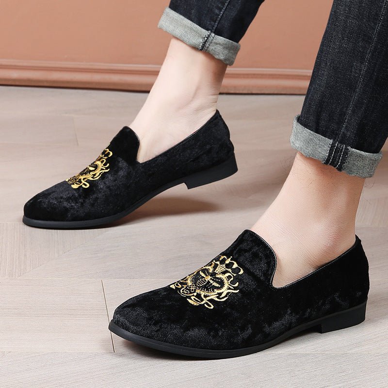 Chaussures brodées pour homme, mocassins slip - on, style estival décontracté - IVOIRART.COM