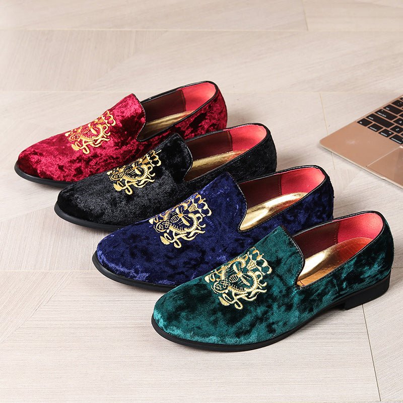 Chaussures brodées pour homme, mocassins slip - on, style estival décontracté - IVOIRART.COM