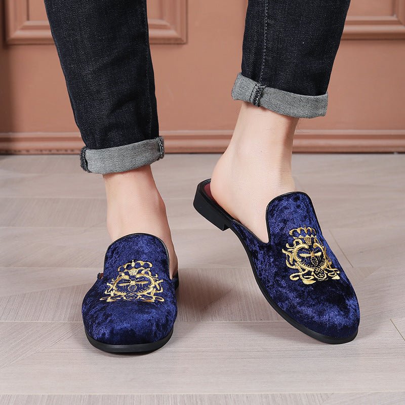 Chaussures brodées pour homme, mocassins slip - on, style estival décontracté - IVOIRART.COM