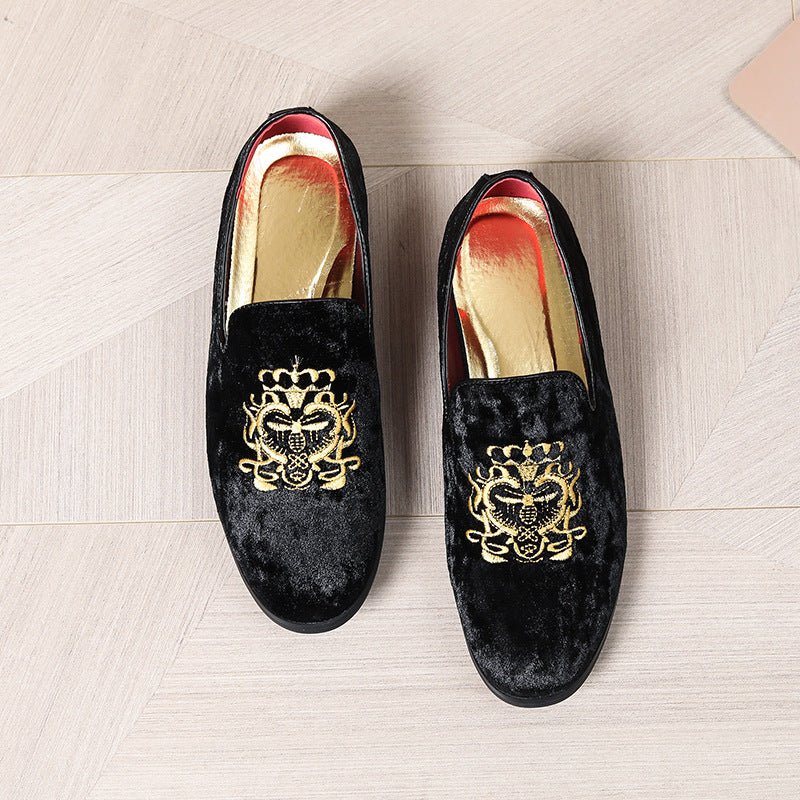 Chaussures brodées pour homme, mocassins slip - on, style estival décontracté - IVOIRART.COM