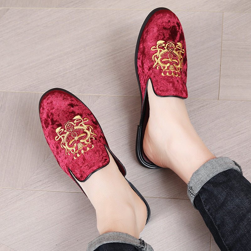 Chaussures brodées pour homme, mocassins slip - on, style estival décontracté - IVOIRART.COM