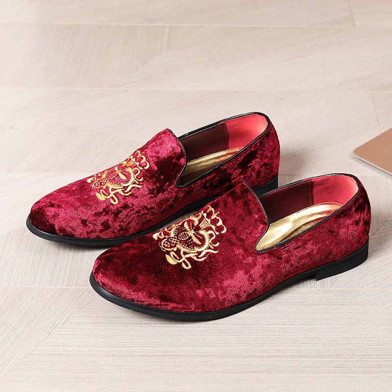 Chaussures brodées pour homme, mocassins slip - on, style estival décontracté - IVOIRART.COM