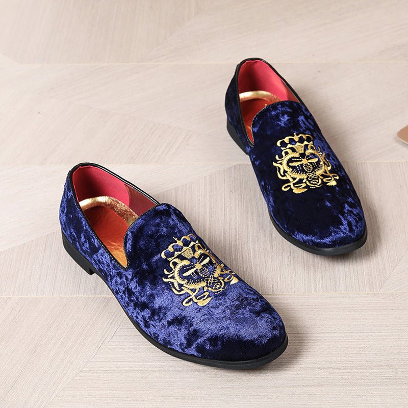 Chaussures brodées pour homme, mocassins slip - on, style estival décontracté - IVOIRART.COM