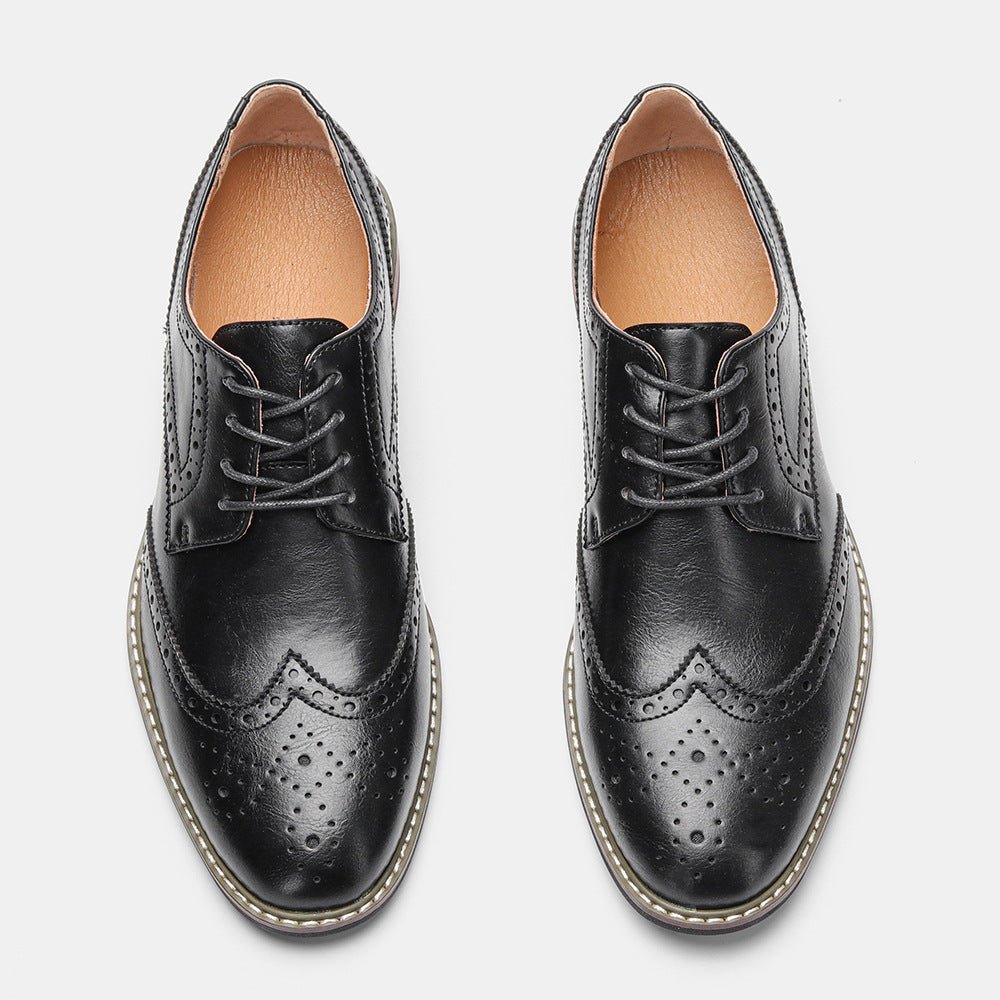 Chaussures brogues classique pour homme style business en PU, semelle caoutchouc - IVOIRART.COM
